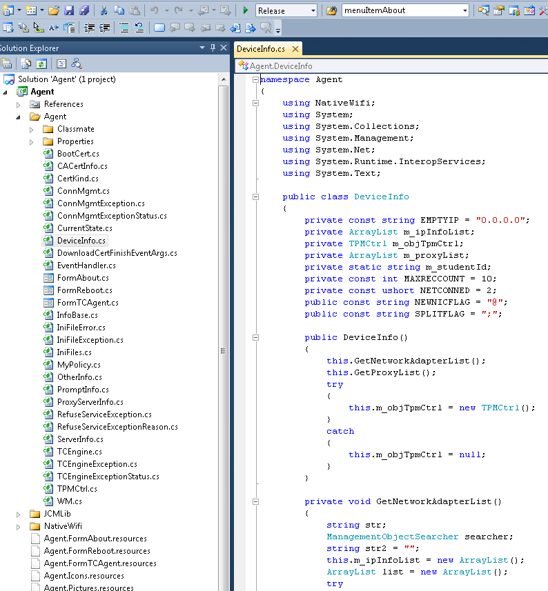 Intel Theft Deterrent Agent source code