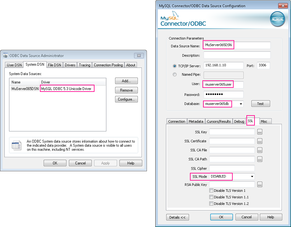 MuOnline Server 0.64 - Crear DSN